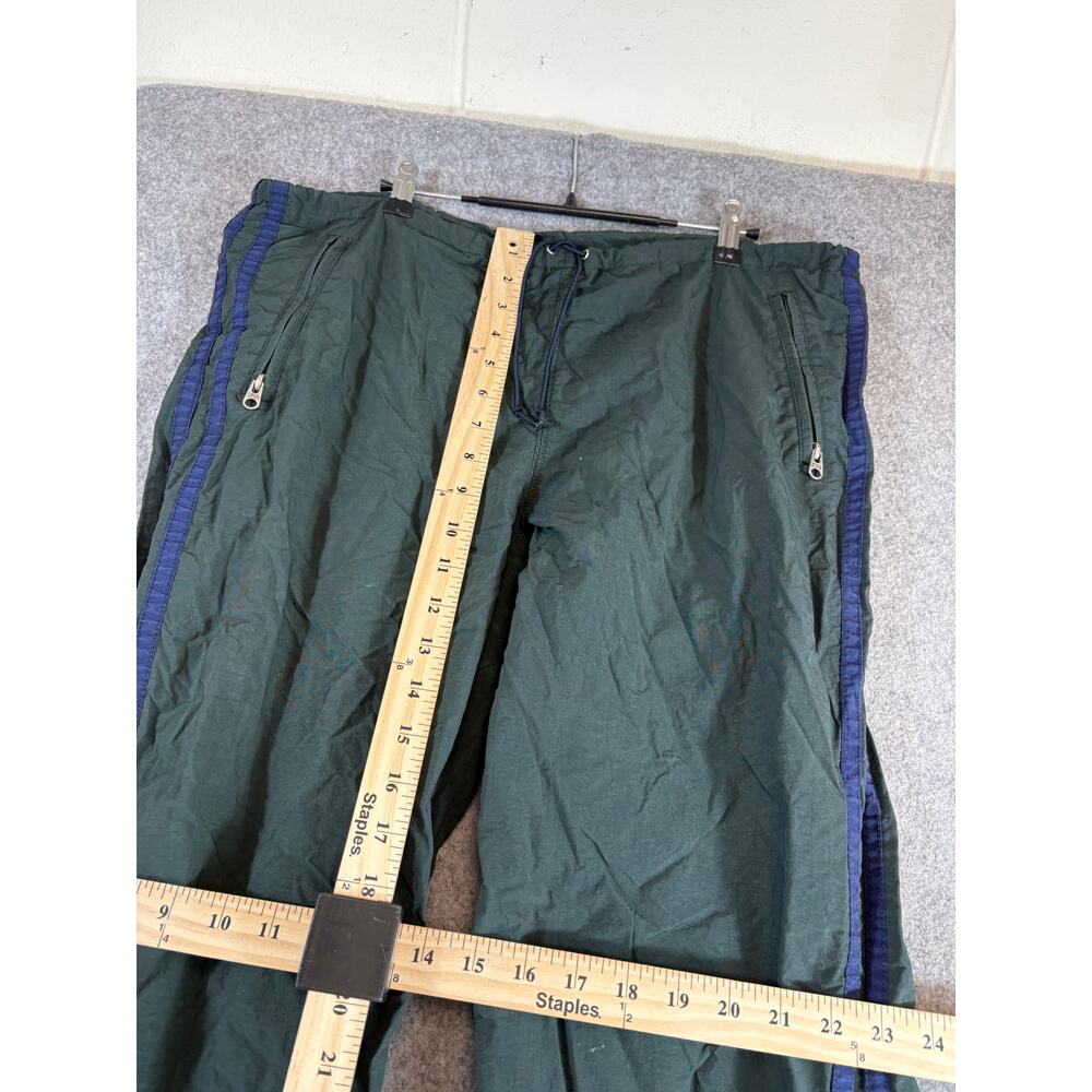 VINTAGE 90s Abercrombie Track Pants Mens Green Straight Leg Windbreaker Medium - Picture 4 of 7